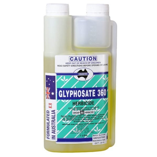 Country Glyphosate 360 herbicide - 1 litre pack shown, 5 litre available